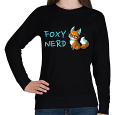 PRINTFASHION Foxy Nerd - Női pulóver - Fekete