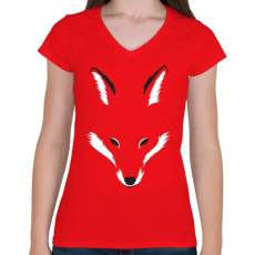 PRINTFASHION Foxy shape - Női V-nyakú póló - Piros