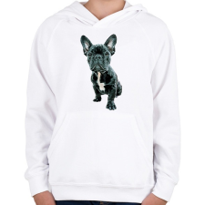 PRINTFASHION Francia buldog - Gyerek kapucnis pulóver - Fehér gyerek pulóver, kardigán