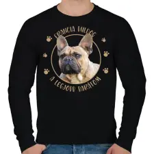 PRINTFASHION Francia buldog - Legjobb barát - Férfi pulóver - Fekete férfi pulóver, kardigán