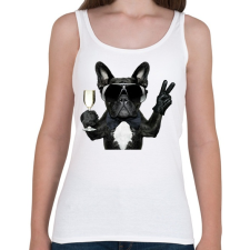 PRINTFASHION Francia Buldog - Női atléta - Fehér női trikó