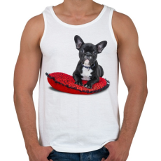PRINTFASHION Francia buldogos póló - Férfi atléta - Fehér