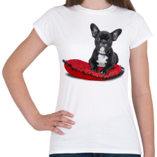 PRINTFASHION Francia buldogos póló - Női póló - Fehér női póló