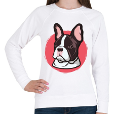 PRINTFASHION Francia bull - Női pulóver - Fehér női pulóver, kardigán