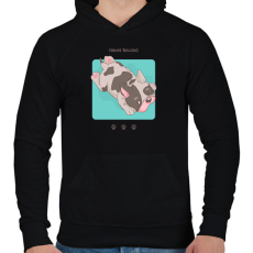 PRINTFASHION Francia Bulldog - Férfi kapucnis pulóver - Fekete