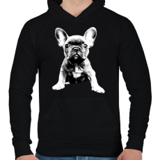PRINTFASHION Francia Bulldog - Férfi kapucnis pulóver - Fekete