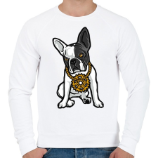 PRINTFASHION Francia bulldog - Férfi pulóver - Fehér férfi pulóver, kardigán