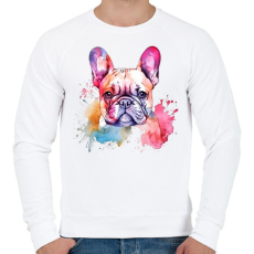 PRINTFASHION Francia bulldog - Férfi pulóver - Fehér