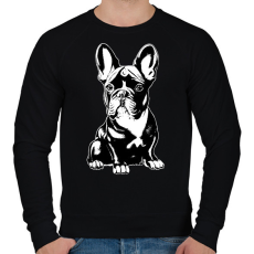 PRINTFASHION Francia bulldog - Férfi pulóver - Fekete