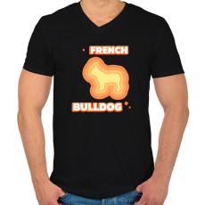 PRINTFASHION Francia bulldog - Férfi V-nyakú póló - Fekete