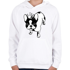 PRINTFASHION Francia bulldog  - Gyerek kapucnis pulóver - Fehér