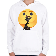 PRINTFASHION Francia bulldog - Gyerek kapucnis pulóver - Fehér