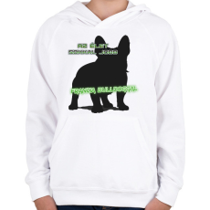 PRINTFASHION Francia bulldog - Gyerek kapucnis pulóver - Fehér
