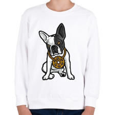 PRINTFASHION Francia bulldog - Gyerek pulóver - Fehér gyerek pulóver, kardigán