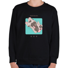 PRINTFASHION Francia Bulldog - Gyerek pulóver - Fekete