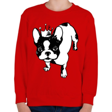 PRINTFASHION Francia bulldog  - Gyerek pulóver - Piros