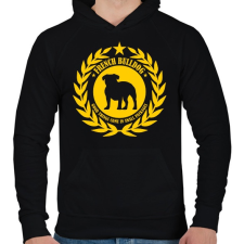 PRINTFASHION Francia bulldog kiskutya - Férfi kapucnis pulóver - Fekete férfi pulóver, kardigán