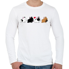 PRINTFASHION Francia bulldog kiskutyák - Férfi hosszú ujjú póló - Fehér férfi póló