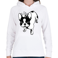 PRINTFASHION Francia bulldog  - Női kapucnis pulóver - Fehér női pulóver, kardigán