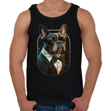 PRINTFASHION Francia Bulldog öltönyben - Férfi atléta - Fekete atléta, trikó