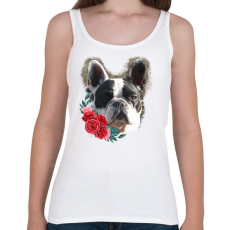 PRINTFASHION Francia bulldog virággal - Női atléta - Fehér
