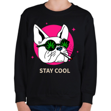 PRINTFASHION Francia Bulldog Weed - Gyerek pulóver - Fekete