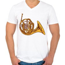 PRINTFASHION Francia kürt - Férfi V-nyakú póló - Fehér férfi póló