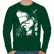 PRINTFASHION Frankenstein - Férfi pulóver - Sötétzöld férfi pulóver, kardigán