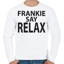PRINTFASHION frankie-say-relax-black - Férfi pulóver - Fehér férfi pulóver, kardigán