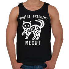 PRINTFASHION Freaking meowt - Férfi atléta - Fekete atléta, trikó