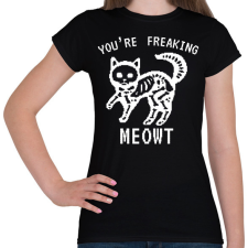 PRINTFASHION Freaking meowt - Női póló - Fekete női póló