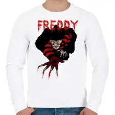 PRINTFASHION freddy cartoon - Férfi pulóver - Fehér férfi pulóver, kardigán