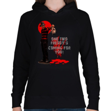 PRINTFASHION FREDDY COMING FOR YOU - Női kapucnis pulóver - Fekete