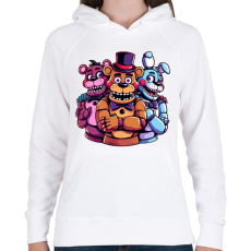 PRINTFASHION Freddy Fazbear and friends - Női kapucnis pulóver - Fehér