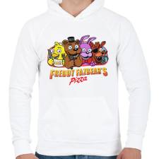 PRINTFASHION Freddy Fazbear - Férfi kapucnis pulóver - Fehér férfi pulóver, kardigán