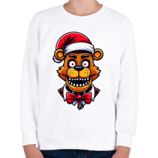 PRINTFASHION Freddy Fazbear Karácsonyi minta - Gyerek pulóver - Fehér