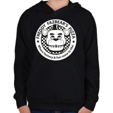 PRINTFASHION Freddy Fazbear's Pizza - Gyerek kapucnis pulóver - Fekete gyerek pulóver, kardigán