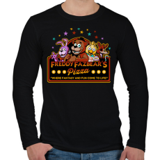 PRINTFASHION Freddy Fazbear's Pizzeria - Férfi hosszú ujjú póló - Fekete