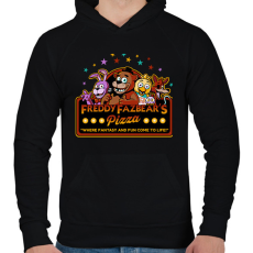 PRINTFASHION Freddy Fazbear's Pizzeria - Férfi kapucnis pulóver - Fekete