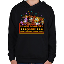 PRINTFASHION Freddy Fazbear's Pizzeria - Gyerek kapucnis pulóver - Fekete gyerek pulóver, kardigán