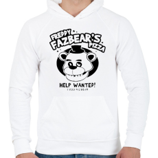 PRINTFASHION Freddy Fazbears pizza - Férfi kapucnis pulóver - Fehér