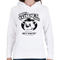 PRINTFASHION Freddy Fazbears pizza - Női kapucnis pulóver - Fehér