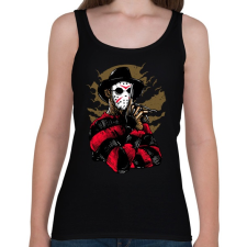 PRINTFASHION Freddy & Jason - Női atléta - Fekete női trikó