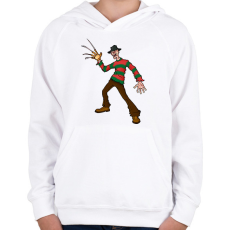 PRINTFASHION Freddy_Krueger_ - Gyerek kapucnis pulóver - Fehér