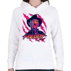 PRINTFASHION Freddy Krueger - Női kapucnis pulóver - Fehér