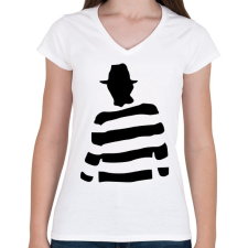 PRINTFASHION Freddy_Krueger_ - Női V-nyakú póló - Fehér női póló