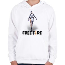 PRINTFASHION free fire a124 - Gyerek kapucnis pulóver - Fehér