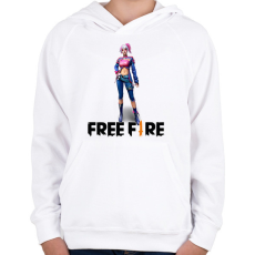 PRINTFASHION free fire iris - Gyerek kapucnis pulóver - Fehér
