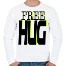 PRINTFASHION Free hug - Férfi pulóver - Fehér férfi pulóver, kardigán
