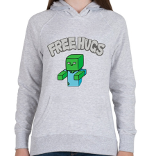 PRINTFASHION Free Hugs - Női kapucnis pulóver - Sport szürke női pulóver, kardigán